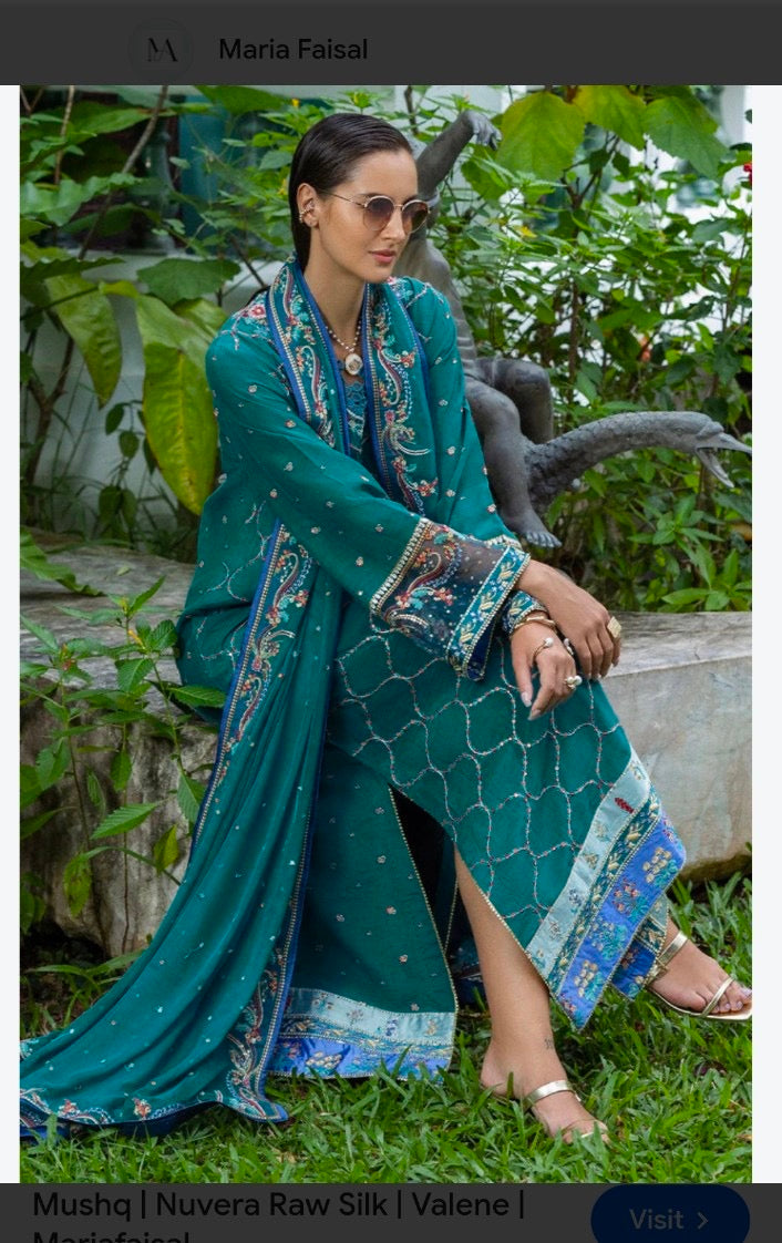Mushq Rawsilk Teal blue