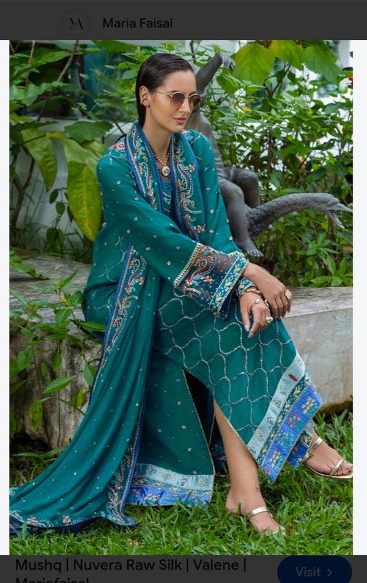 Mushq Rawsilk Teal blue