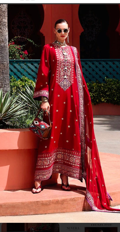 Mushq Rawsilk Deep Red