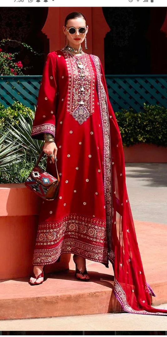 Mushq Rawsilk Deep Red